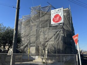 塗装工事　足場