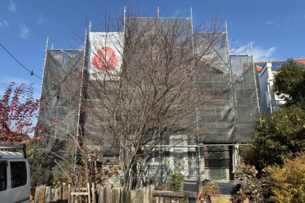 塗装工事　足場